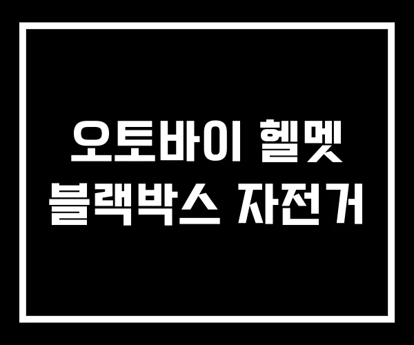 오토바이 헬멧 블랙박스 자전거