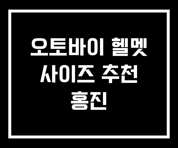 오토바이 헬멧 사이즈 추천 홍진