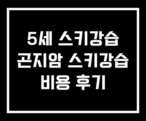 5세 스키강습 곤지암 스키강습 비용 후기
