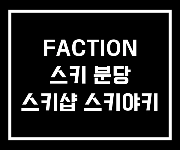 FACTION 스키 분당 스키샵 스키야키