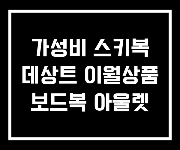 가성비 스키복 데상트 이월상품 보드복 아울렛