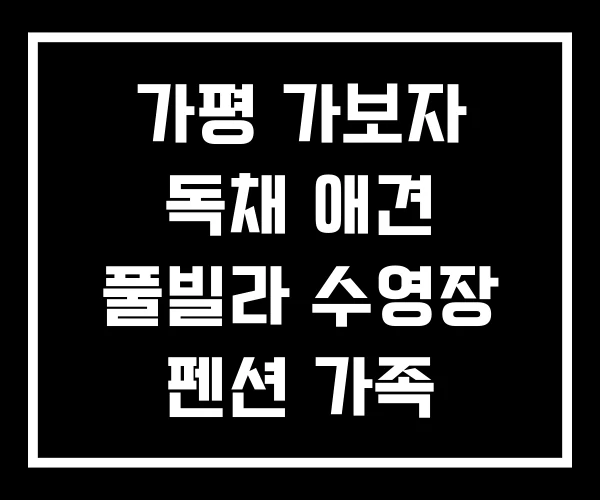 가평 가보자 독채 애견 풀빌라 수영장 펜션 가족 고급펜션