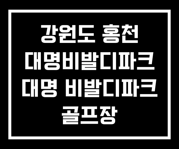 강원도 홍천 대명비발디파크 대명 비발디파크 골프장