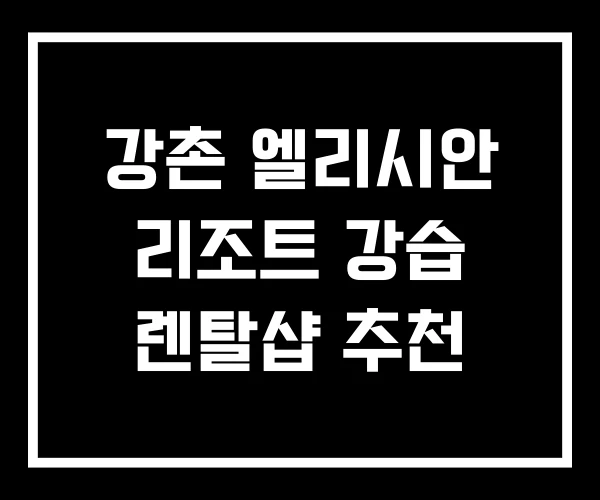 강촌 엘리시안 리조트 강습 렌탈샵 추천 강촌 엘리시안 리조트 강습 렌탈샵 추천
