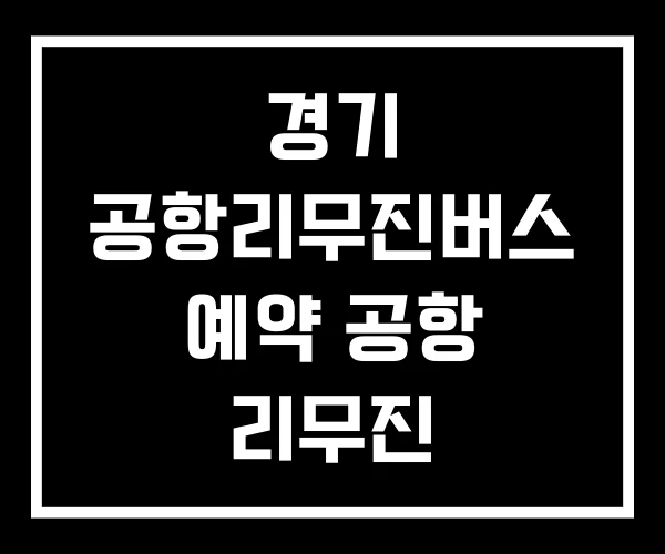 경기 공항리무진버스 예약 공항 리무진 공항리무진예약