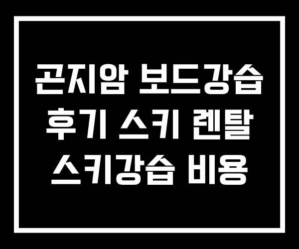곤지암 보드강습 후기 스키 렌탈 스키강습 비용