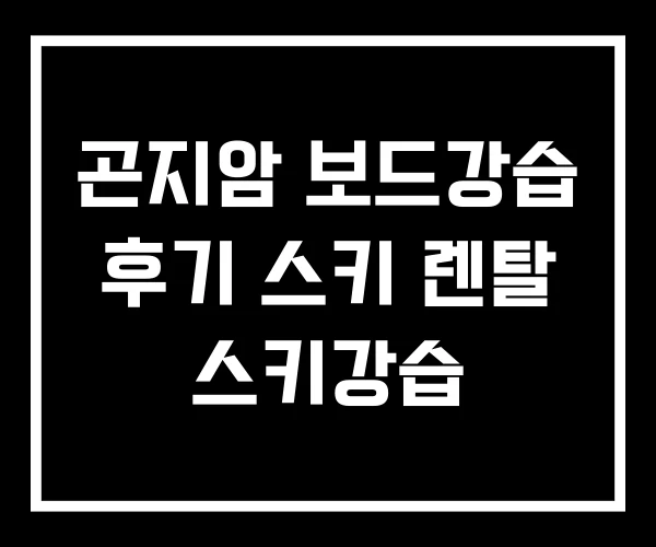 곤지암 보드강습 후기 스키 렌탈 스키강습
