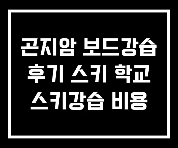 곤지암 보드강습 후기 스키 학교 스키강습 비용