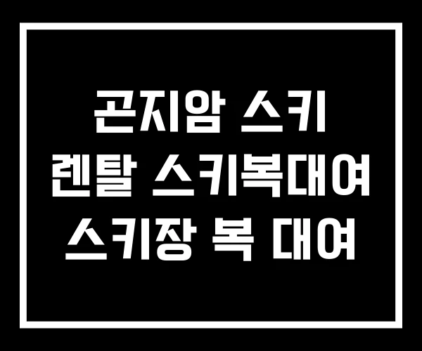 곤지암 스키 렌탈 스키복대여 스키장 복 대여