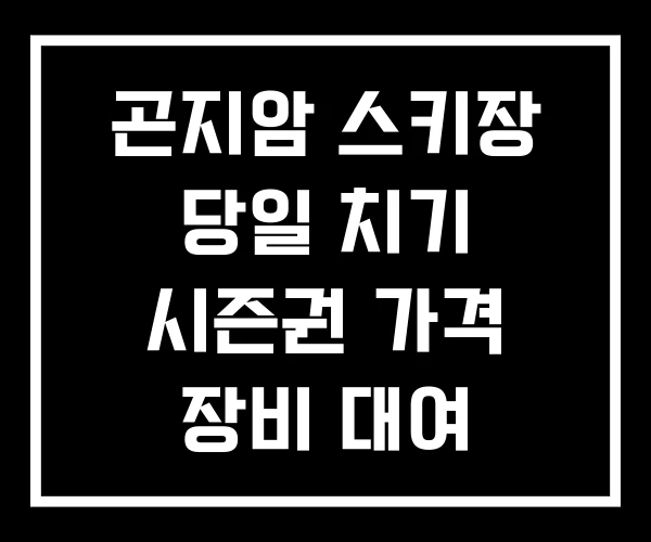 곤지암 스키장 당일 치기 시즌권 가격 장비 대여