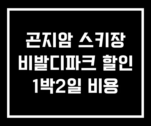 곤지암 스키장 비발디파크 할인 1박2일 비용