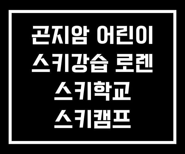 곤지암 어린이 스키강습 로렌 스키학교 스키캠프