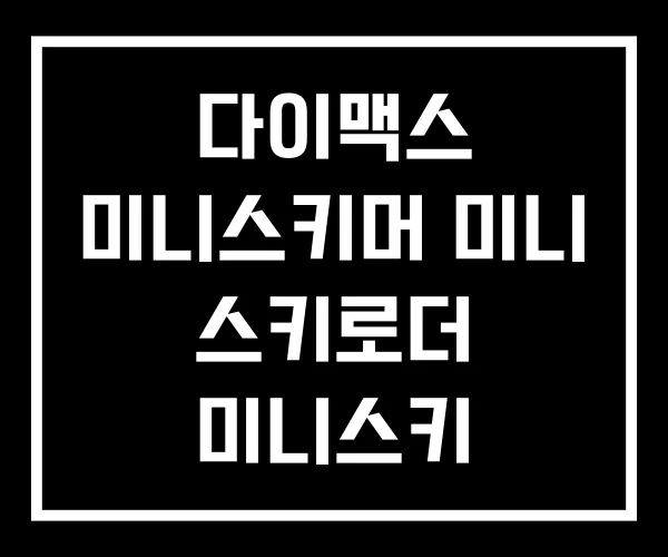 다이맥스 미니스키머 미니 스키로더 미니스키 다이맥스 미니스키머 미니 스키로더 미니스키