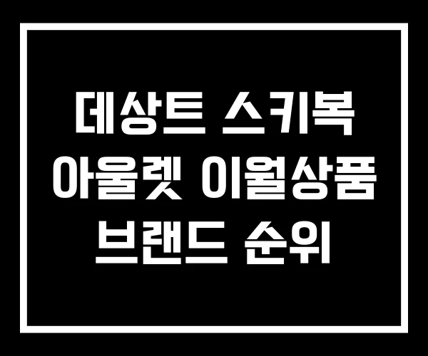 데상트 스키복 아울렛 이월상품 브랜드 순위