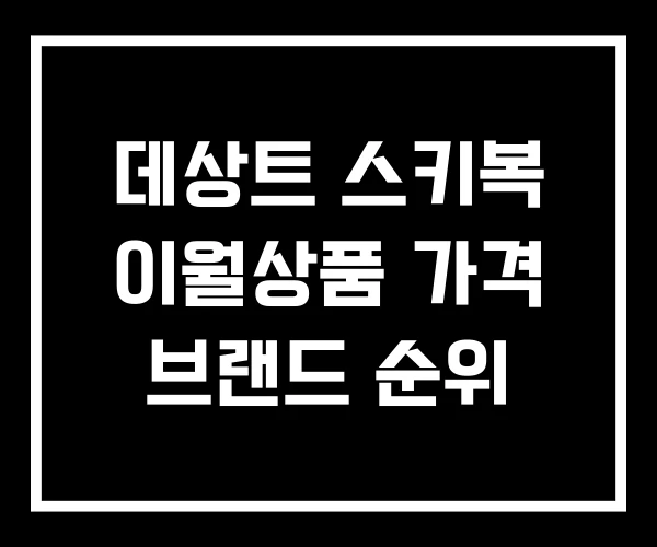 데상트 스키복 이월상품 가격 브랜드 순위