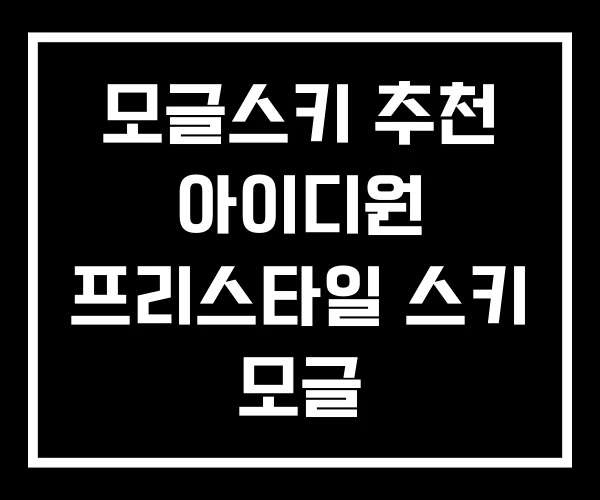 모글스키 추천 아이디원 프리스타일 스키 모글