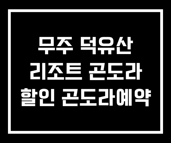 무주 덕유산 리조트 곤도라 할인 곤도라예약