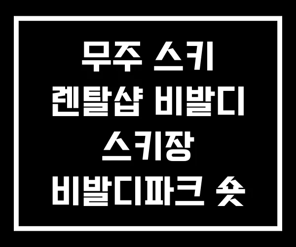 무주 스키 렌탈샵 비발디 스키장 비발디파크 숏 렌탈