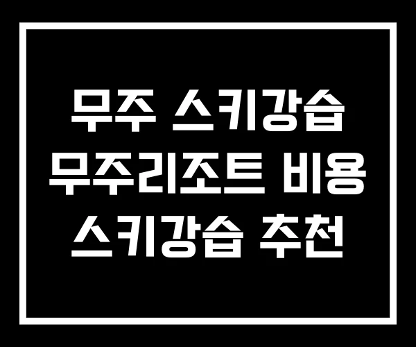 무주 스키강습 무주리조트 비용 스키강습 추천 무주 스키강습 무주리조트 비용 스키강습 추천
