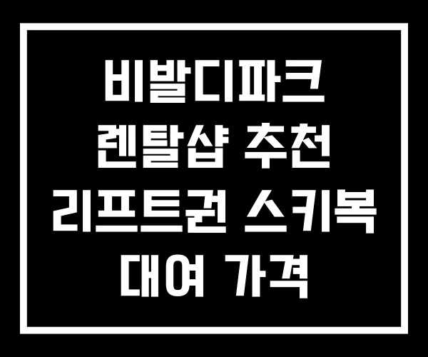 비발디파크 렌탈샵 추천 리프트권 스키복 대여 가격