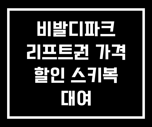 비발디파크 리프트권 가격 할인 스키복 대여