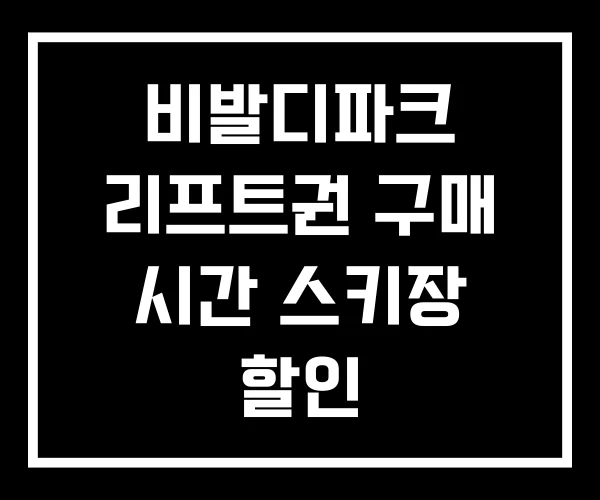 비발디파크 리프트권 구매 시간 스키장 할인
