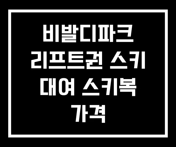 비발디파크 리프트권 스키 대여 스키복 가격