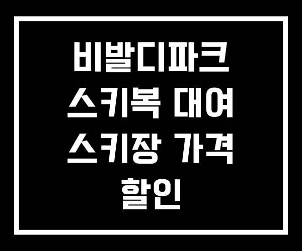 비발디파크 스키복 대여 스키장 가격 할인