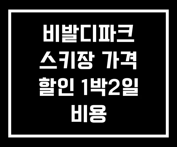 비발디파크 스키장 가격 할인 1박2일 비용