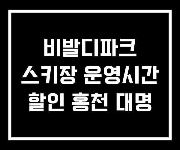 비발디파크 스키장 운영시간 할인 홍천 대명