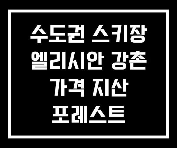 수도권 스키장 엘리시안 강촌 가격 지산 포레스트 수도권 스키장 엘리시안 강촌 가격 지산 포레스트