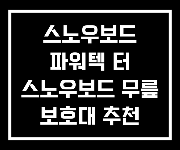스노우보드 파워텍 터 스노우보드 무릎 보호대 추천 스노우보드 파워텍 터 스노우보드 무릎 보호대 추천