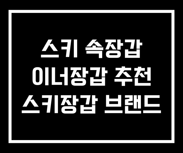 스키 속장갑 이너장갑 추천 스키장갑 브랜드 스키 속장갑 이너장갑 추천 스키장갑 브랜드