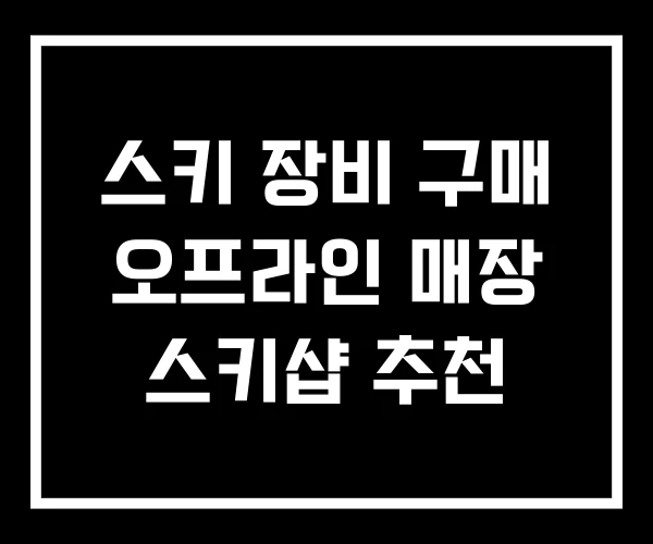 스키 장비 구매 오프라인 매장 스키샵 추천 스키 장비 구매 오프라인 매장 스키샵 추천