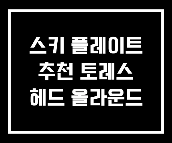 스키 플레이트 추천 토레스 헤드 올라운드 스키 플레이트 추천 토레스 헤드 올라운드