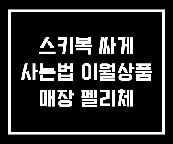 스키복 싸게 사는법 이월상품 매장 펠리체