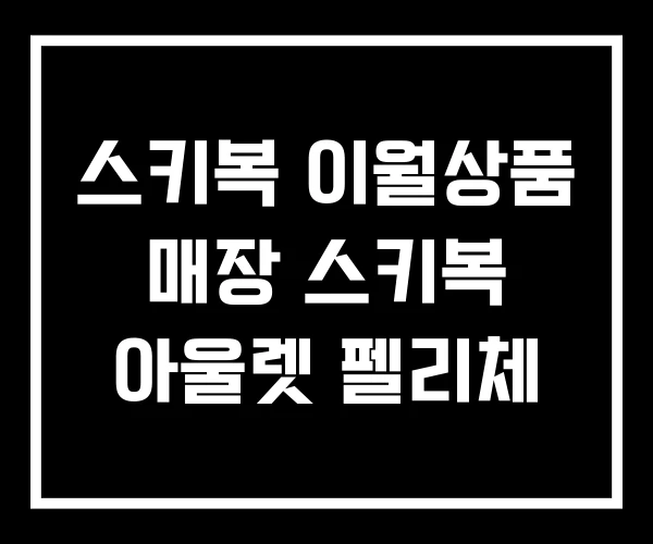 스키복 이월상품 매장 스키복 아울렛 펠리체