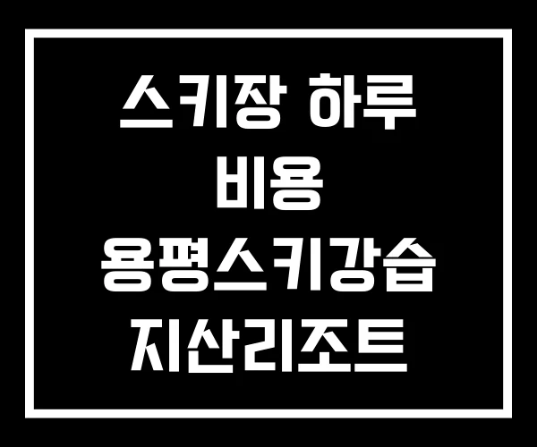 스키장 하루 비용 용평스키강습 지산리조트 스키강습
