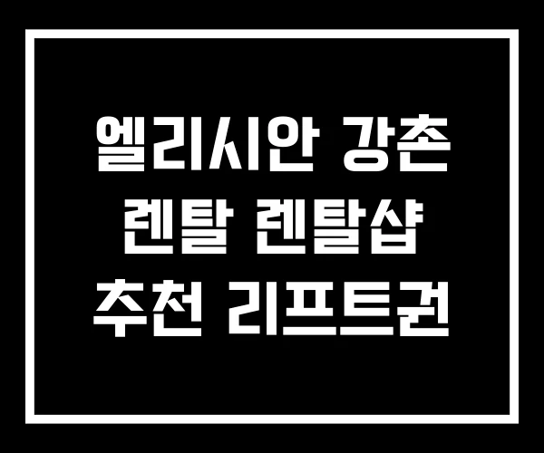 엘리시안 강촌 렌탈 렌탈샵 추천 리프트권