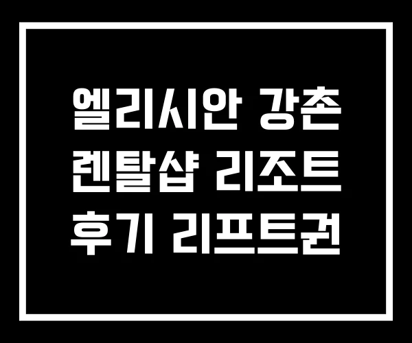 엘리시안 강촌 렌탈샵 리조트 후기 리프트권 엘리시안 강촌 렌탈샵 리조트 후기 리프트권