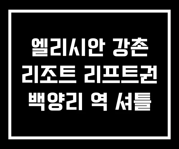 엘리시안 강촌 리조트 리프트권 백양리 역 셔틀 엘리시안 강촌 리조트 리프트권 백양리 역 셔틀