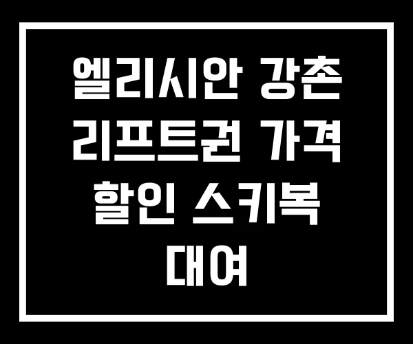 엘리시안 강촌 리프트권 가격 할인 스키복 대여