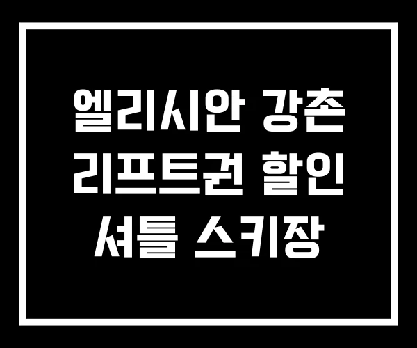 엘리시안 강촌 리프트권 할인 셔틀 스키장 엘리시안 강촌 리프트권 할인 셔틀 스키장