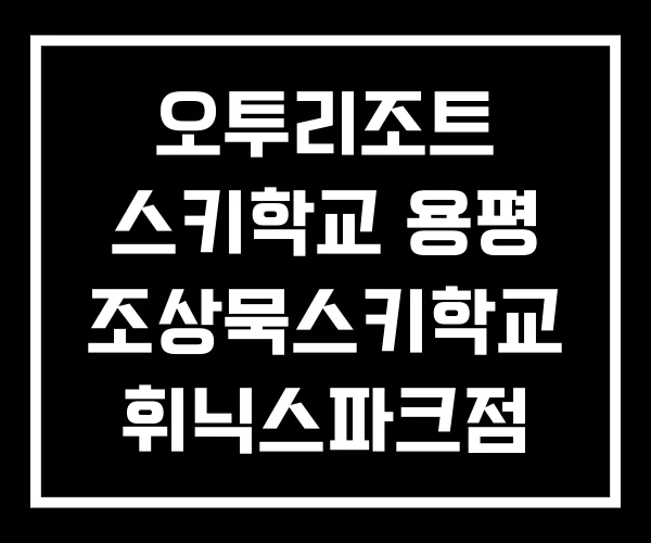 오투리조트 스키학교 용평 조상묵스키학교 휘닉스파크점 오투리조트 스키학교 용평 조상묵스키학교 휘닉스파크점