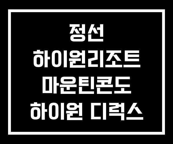 정선 하이원리조트 마운틴콘도 하이원 디럭스 35평