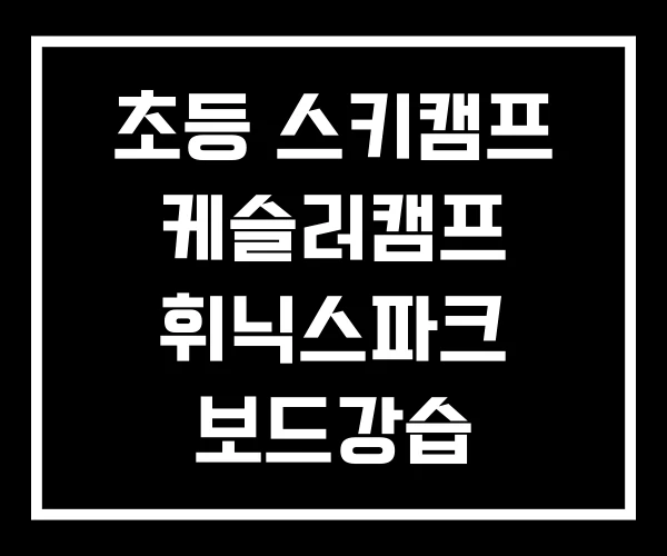 초등 스키캠프 케슬러캠프 휘닉스파크 보드강습 초등 스키캠프 케슬러캠프 휘닉스파크 보드강습