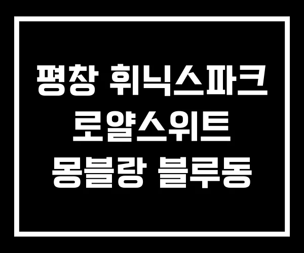 평창 휘닉스파크 로얄스위트 몽블랑 블루동
