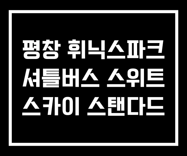 평창 휘닉스파크 셔틀버스 스위트 스카이 스탠다드 평창 휘닉스파크 셔틀버스 스위트 스카이 스탠다드