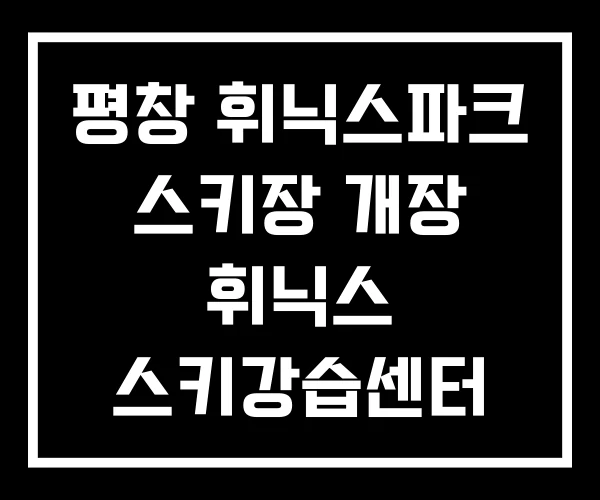평창 휘닉스파크 스키장 개장 휘닉스 스키강습센터