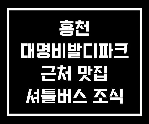 홍천 대명비발디파크 근처 맛집 셔틀버스 조식 홍천 대명비발디파크 근처 맛집 셔틀버스 조식
